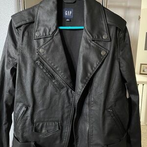 Gap Coated Denim Moto Jacket